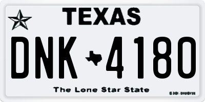 TX license plate DNK4180