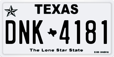 TX license plate DNK4181