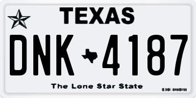 TX license plate DNK4187