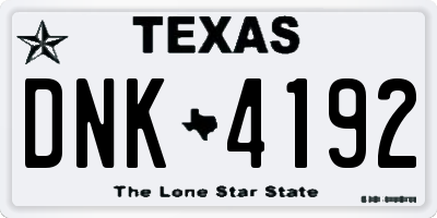 TX license plate DNK4192