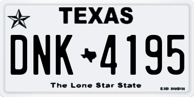 TX license plate DNK4195