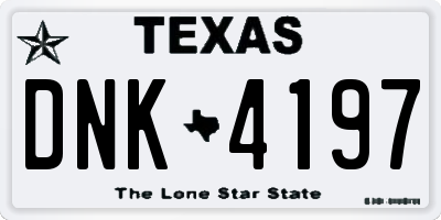 TX license plate DNK4197