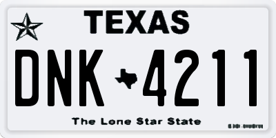 TX license plate DNK4211