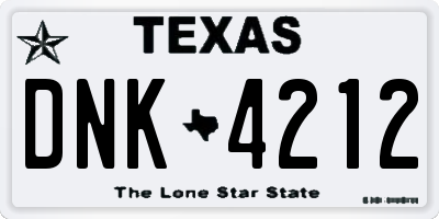 TX license plate DNK4212