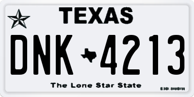 TX license plate DNK4213