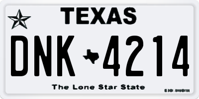 TX license plate DNK4214