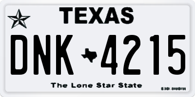 TX license plate DNK4215