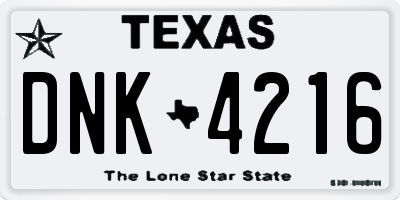TX license plate DNK4216