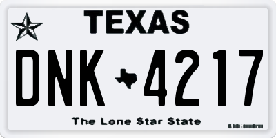 TX license plate DNK4217