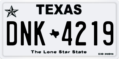 TX license plate DNK4219