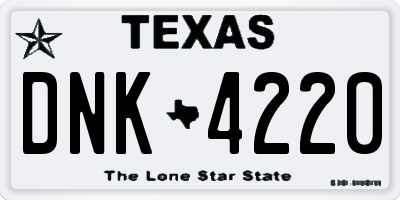 TX license plate DNK4220