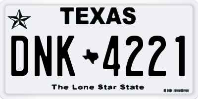 TX license plate DNK4221