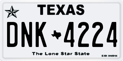 TX license plate DNK4224