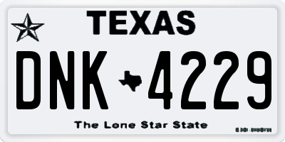 TX license plate DNK4229