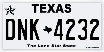 TX license plate DNK4232