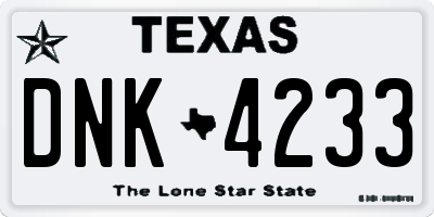 TX license plate DNK4233