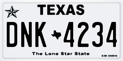 TX license plate DNK4234