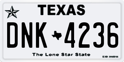 TX license plate DNK4236