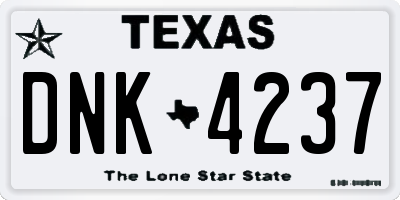 TX license plate DNK4237