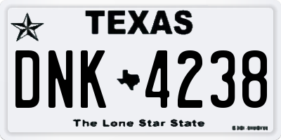 TX license plate DNK4238