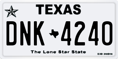 TX license plate DNK4240