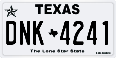 TX license plate DNK4241