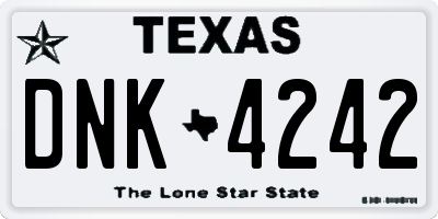 TX license plate DNK4242