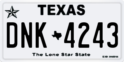 TX license plate DNK4243