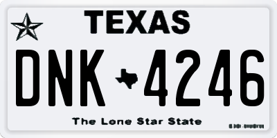 TX license plate DNK4246