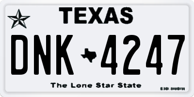 TX license plate DNK4247