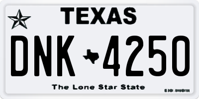 TX license plate DNK4250