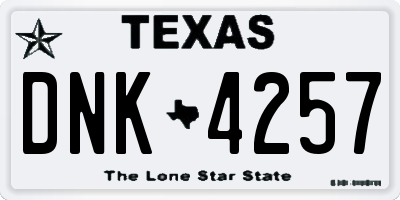 TX license plate DNK4257