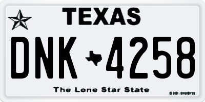 TX license plate DNK4258