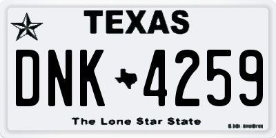 TX license plate DNK4259