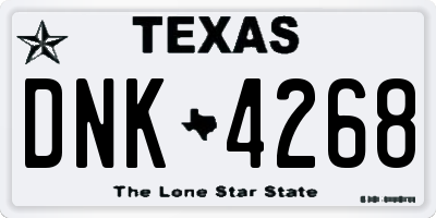 TX license plate DNK4268