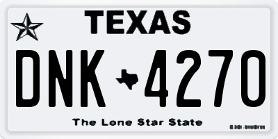 TX license plate DNK4270