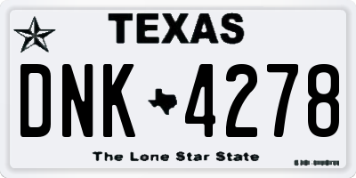 TX license plate DNK4278