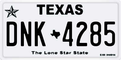 TX license plate DNK4285