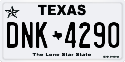 TX license plate DNK4290