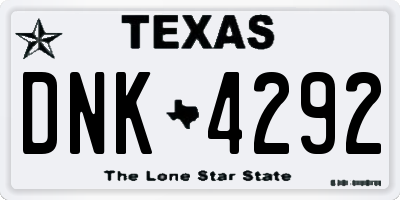 TX license plate DNK4292