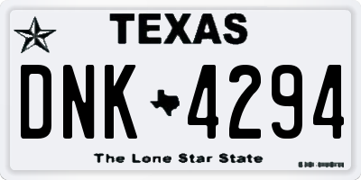 TX license plate DNK4294