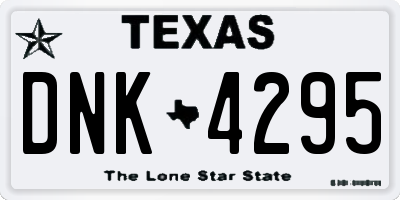 TX license plate DNK4295