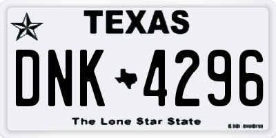 TX license plate DNK4296