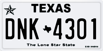 TX license plate DNK4301
