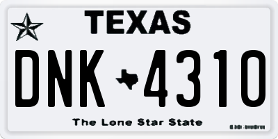 TX license plate DNK4310