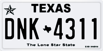 TX license plate DNK4311