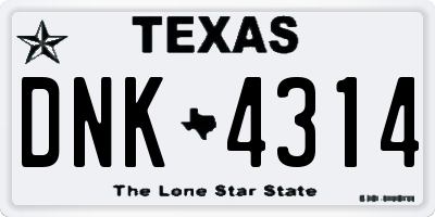 TX license plate DNK4314