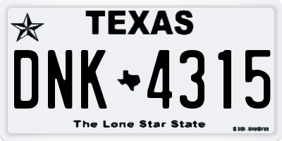 TX license plate DNK4315
