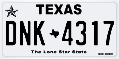 TX license plate DNK4317