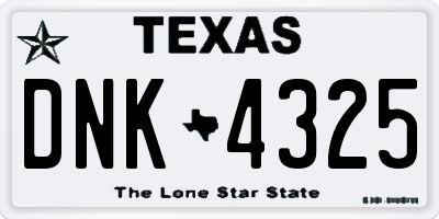 TX license plate DNK4325